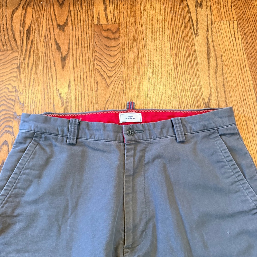 Vintage Dockers Relaxed Fit Chino Pants Side Zipper‎ Pocket 34x30 Green - Picture 4 of 11
